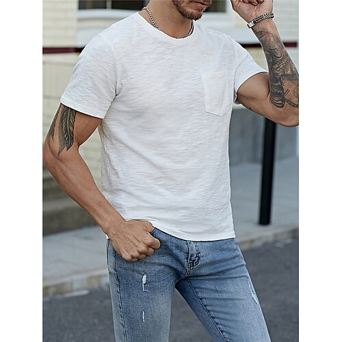 Per uomo maglietta T-shirt Liscio Girocollo Strada Da mare Maniche corte Tasca frontale Abbigliamento Di tendenza Originale Essenziale
Per uomo maglietta T-shirt Liscio Girocollo Strada Da mare Maniche corte Tasca frontale Abbigliamento Di tendenza Originale Essenziale