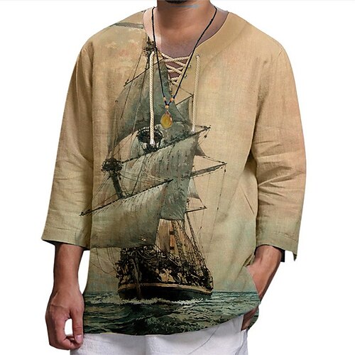 Per uomo maglietta Pop art Nave A V Abbigliamento Stampa 3D Esterno Giornaliero Manica lunga Lacci Stampa Di tendenza Originale Comodo
Per uomo maglietta Pop art Nave A V Abbigliamento Stampa 3D Esterno Giornaliero Manica lunga Lacci Stampa Di tendenza Originale Comodo