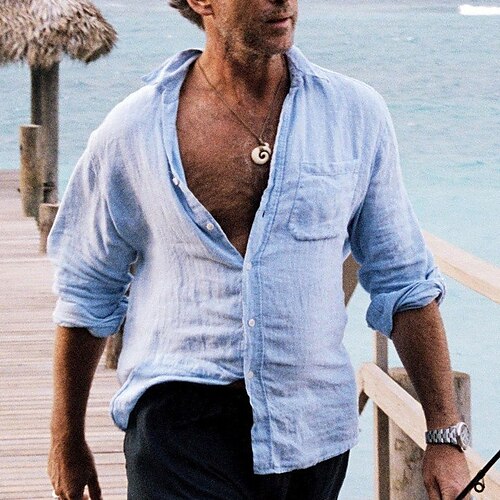 Homme Chemise Lin Chemise boutonnée Chemise décontractée Chemisette Chemise d'été Chemise de plage Bleu manche longue Plein Col rabattu Printemps été Extérieur Vacances Vêtement Tenue Poche avant
Homme Chemise Lin Chemise boutonnée Chemise décontractée Chemisette Chemise d'été Chemise de plage Bleu manche longue Plein Col rabattu Printemps été Extérieur Vacances Vêtement Tenue Poche avant