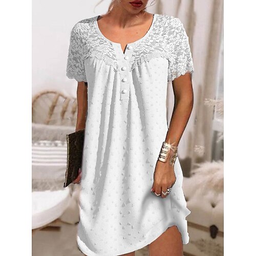 Dame Uformell kjole Blonde kjole Skiftkjole عادي Blonde Knapp Crew-hals Mini kjole Mote Moderne Daglig Ferie Kortermet Løstsittende Hvit Sommer Vår S M L XL XXL
Dame Uformell kjole Blonde kjole Skiftkjole عادي Blonde Knapp Crew-hals Mini kjole Mote Moderne Daglig Ferie Kortermet Løstsittende Hvit Sommer Vår S M L XL XXL
