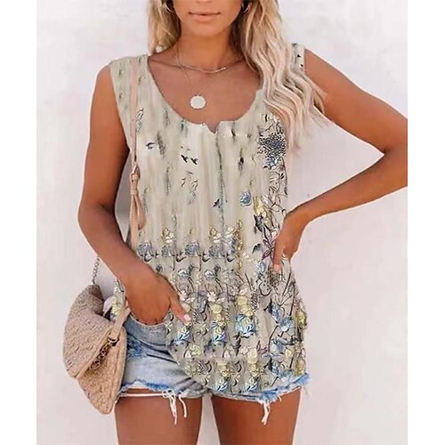 Mujer Camiseta sin mangas Amarillo Rosa Azul Piscina Floral Estampado Sin Mangas Casual Festivos Básico Escote en Pico Regular Flor S
Mujer Camiseta sin mangas Amarillo Rosa Azul Piscina Floral Estampado Sin Mangas Casual Festivos Básico Escote en Pico Regular Flor S