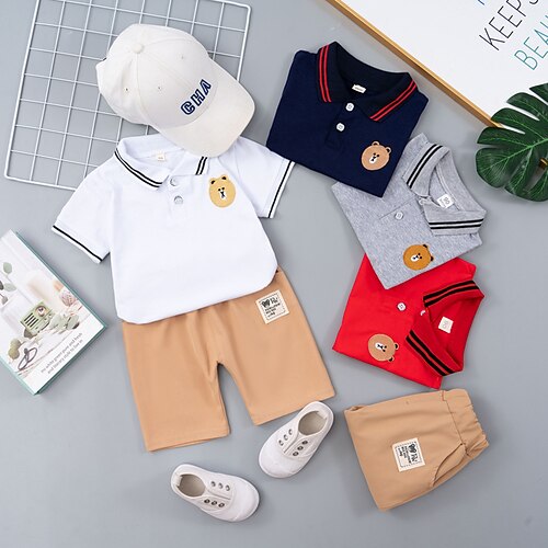 2 Dele Baby Drenge T-shirt & Shorts Outfit Dyr Tegneserie Kortærmet Sæt udendørs Mode Daglig Sommer Forår 3-7 år Hvid Rød Navyblå
2 Dele Baby Drenge T-shirt & Shorts Outfit Dyr Tegneserie Kortærmet Sæt udendørs Mode Daglig Sommer Forår 3-7 år Hvid Rød Navyblå