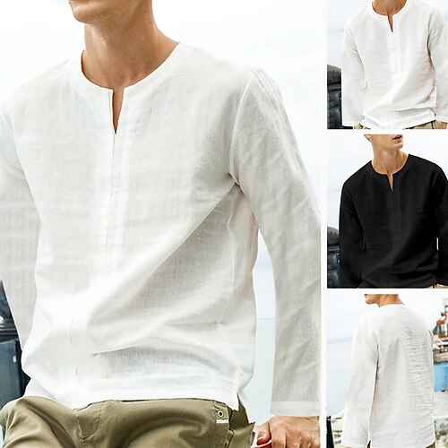 Per uomo camicia di lino Camicia estiva Maglietta informale Camicia da spiaggia Nero Bianco Manica lunga Liscio A V Primavera estate Hawaiano Per eventi Abbigliamento Di base
Per uomo camicia di lino Camicia estiva Maglietta informale Camicia da spiaggia Nero Bianco Manica lunga Liscio A V Primavera estate Hawaiano Per eventi Abbigliamento Di base