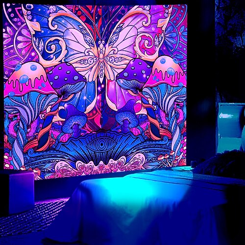 blacklight billedvev uv-reaktiv sommerfugl trippy tåkete sopp natur landskap hengende billedvev veggkunst veggmaleri for stue
blacklight billedvev uv-reaktiv sommerfugl trippy tåkete sopp natur landskap hengende billedvev veggkunst veggmaleri for stue