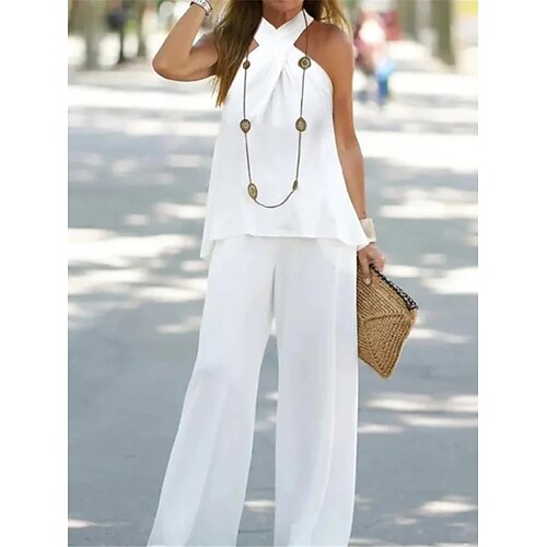 Per donna loungewear Completi Colore puro Semplice Informale Comoda Strada Giornaliero Appuntamento Poliestere Traspirante All'americana Senza maniche Pantalone Estate Primavera Bianco Blu marino
Per donna loungewear Completi Colore puro Semplice Informale Comoda Strada Giornaliero Appuntamento Poliestere Traspirante All'americana Senza maniche Pantalone Estate Primavera Bianco Blu marino