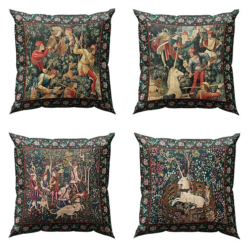 Medieval Double Side Pillow Cover 4PC Soft Decorative Square Cushion Case Pillowcase for Bedroom Livingroom Sofa Couch Chair
Medieval Double Side Pillow Cover 4PC Soft Decorative Square Cushion Case Pillowcase for Bedroom Livingroom Sofa Couch Chair