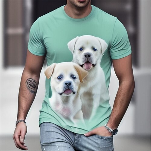 Herre T skjorte Grafisk Dyr Hund Crew-hals Klær 3D-utskrift utendørs Daglig Kortermet Trykt mønster Mote Designer Årgang
Herre T skjorte Grafisk Dyr Hund Crew-hals Klær 3D-utskrift utendørs Daglig Kortermet Trykt mønster Mote Designer Årgang