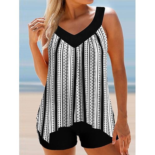 Dame Badetøy Tankini 2 stk Normal Badedrakt 2 deler Printer Paisly Stripet Hvit Regnbue Badedrakter Sport Strand Klær Høst
Dame Badetøy Tankini 2 stk Normal Badedrakt 2 deler Printer Paisly Stripet Hvit Regnbue Badedrakter Sport Strand Klær Høst