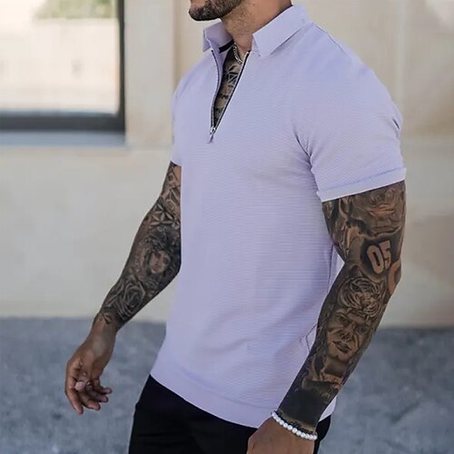 Herre POLO T-skjorte Golf skjorte Avslappet Ferie Knaphul Quarter Zip Kortermet Mote Grunnleggende عادي Quarter Zip Sommer Normal Hvit POLO T-skjorte
Herre POLO T-skjorte Golf skjorte Avslappet Ferie Knaphul Quarter Zip Kortermet Mote Grunnleggende عادي Quarter Zip Sommer Normal Hvit POLO T-skjorte