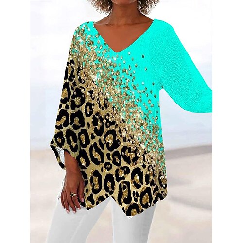 Mujer Camisa Blusa Amarillo Azul Piscina Morado Leopardo Asimétrico Estampado Manga Larga Casual Básico Escote en Pico Largo S
Mujer Camisa Blusa Amarillo Azul Piscina Morado Leopardo Asimétrico Estampado Manga Larga Casual Básico Escote en Pico Largo S
