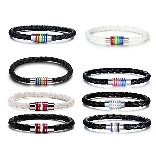 håndværk europæiske og amerikanske smykker regnbuevævede armbånd armbånd titanium stål pu læder venskab smykker
håndværk europæiske og amerikanske smykker regnbuevævede armbånd armbånd titanium stål pu læder venskab smykker