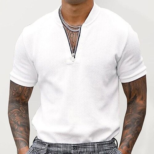 Per uomo maglietta Mezza camicia con zip T-shirt Liscio Chiusura lampo quarto Strada Da mare Maniche corte Zip frontale Abbigliamento Di tendenza Originale Essenziale
Per uomo maglietta Mezza camicia con zip T-shirt Liscio Chiusura lampo quarto Strada Da mare Maniche corte Zip frontale Abbigliamento Di tendenza Originale Essenziale