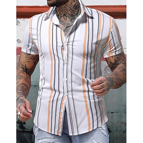 Herre Skjorte Button Up skjorte Sommer skjorte Casual skjorte Hvid Langærmet Stribet Knaphul Gade Ferierejse Trykt mønster Tøj Mode Fritid
Herre Skjorte Button Up skjorte Sommer skjorte Casual skjorte Hvid Langærmet Stribet Knaphul Gade Ferierejse Trykt mønster Tøj Mode Fritid