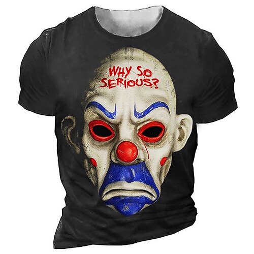Herre T skjorte Grafisk Joker Crew-hals Klær 3D-utskrift utendørs Daglig Kortermet Trykt mønster Mote Designer Årgang
Herre T skjorte Grafisk Joker Crew-hals Klær 3D-utskrift utendørs Daglig Kortermet Trykt mønster Mote Designer Årgang