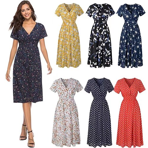 Dame Uformell kjole Kjole med A-linje Floral kjole Blomstret Polkadotter Trykt mønster V-hals Midikjole Aktiv Mote utendørs Daglig Kortermet Normal Svart og Hvit Svart Hvit Sommer Vår S M L XL XXL
Dame Uformell kjole Kjole med A-linje Floral kjole Blomstret Polkadotter Trykt mønster V-hals Midikjole Aktiv Mote utendørs Daglig Kortermet Normal Svart og Hvit Svart Hvit Sommer Vår S M L XL XXL