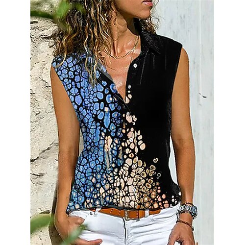 Débardeur Femme Bleu Graphic Imprimer Sans Manches Casual basique Col de Chemise Normal Standard S
Débardeur Femme Bleu Graphic Imprimer Sans Manches Casual basique Col de Chemise Normal Standard S