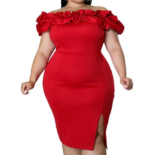 Per donna Plus Size Vestito da festa Aderente Vestito tubino Tinta unica Vestito longuette Manica corta Spacco Senza spalline Di tendenza Feste Nero Rosso Estate Primavera XL XXL 3XL 4XL 5XL
Per donna Plus Size Vestito da festa Aderente Vestito tubino Tinta unica Vestito longuette Manica corta Spacco Senza spalline Di tendenza Feste Nero Rosso Estate Primavera XL XXL 3XL 4XL 5XL
