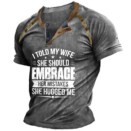 Herre Henly-skjorte Raglan T-skjorte Grafisk Fargeblokk Bokstaver Henley Klær 3D-utskrift utendørs Daglig Kortermet Lapper Knapp ned Mote Designer Bekvem
Herre Henly-skjorte Raglan T-skjorte Grafisk Fargeblokk Bokstaver Henley Klær 3D-utskrift utendørs Daglig Kortermet Lapper Knapp ned Mote Designer Bekvem