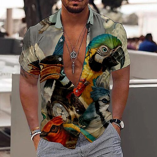 Hombre Camisa Estampados Loro Cuello Vuelto Azul Piscina Verde Trébol Exterior Calle Mangas cortas Estampado Ropa Moda Ropa de calle Design Casual
Hombre Camisa Estampados Loro Cuello Vuelto Azul Piscina Verde Trébol Exterior Calle Mangas cortas Estampado Ropa Moda Ropa de calle Design Casual