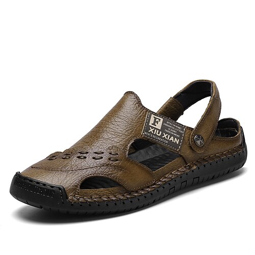 Herre Sandaler Flade sandaler Læder sandaler Strandtøfler Afslappet Britisk Strandstil udendørs Daglig Flodsko Læder Åndbart Sort Kakifarvet Sommer
Herre Sandaler Flade sandaler Læder sandaler Strandtøfler Afslappet Britisk Strandstil udendørs Daglig Flodsko Læder Åndbart Sort Kakifarvet Sommer