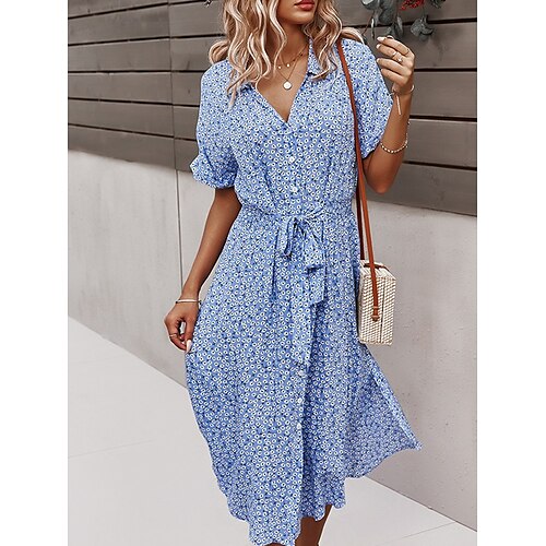 Dame Afslappet påklædning Swing Kjole Blomster kjole Blomstret Knap Trykt mønster Krave Midikjole Mode Gade udendørs Daglig Kortærmet Løstsiddende Sort Lysegrøn Rosa Sommer Forår S M L XL
Dame Afslappet påklædning Swing Kjole Blomster kjole Blomstret Knap Trykt mønster Krave Midikjole Mode Gade udendørs Daglig Kortærmet Løstsiddende Sort Lysegrøn Rosa Sommer Forår S M L XL