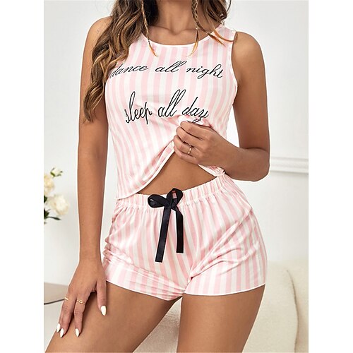 Per donna Pigiami Top e pantalone del pigiama Completi Banda Di tendenza Informale Morbido Interni Giornaliero Da letto Poliestere Traspirante Girocollo Senza maniche Pantaloncini Estate Primavera
Per donna Pigiami Top e pantalone del pigiama Completi Banda Di tendenza Informale Morbido Interni Giornaliero Da letto Poliestere Traspirante Girocollo Senza maniche Pantaloncini Estate Primavera