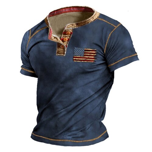 Herre Henley-skjorte Grafisk Nationalflag Henley Tøj 3D-udskrivning udendørs Daglig Kortærmet Knap ned Trykt mønster Mode Designer Bekvem
Herre Henley-skjorte Grafisk Nationalflag Henley Tøj 3D-udskrivning udendørs Daglig Kortærmet Knap ned Trykt mønster Mode Designer Bekvem