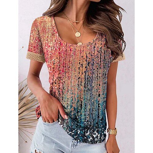 Women's T shirt Tee Pink Tie Dye Print Short Sleeve Daily Weekend Basic Round Neck Regular Painting S
Women's T shirt Tee Pink Tie Dye Print Short Sleeve Daily Weekend Basic Round Neck Regular Painting S
