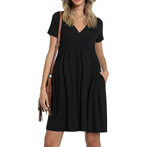 Per donna Abito di maternità Abito casual Abito estivo Tinta unica Vestito longuette Manica corta Tasche A V Di tendenza Giornaliero Nero Blu scuro Estate Primavera S M L XL XXL
Per donna Abito di maternità Abito casual Abito estivo Tinta unica Vestito longuette Manica corta Tasche A V Di tendenza Giornaliero Nero Blu scuro Estate Primavera S M L XL XXL