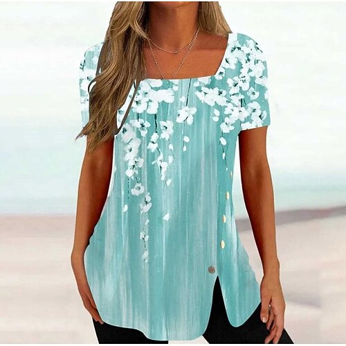 Damen T Shirt Schwarz Weiß Königsblau Blumen Bedruckt Kurzarm Täglich Wochenende Basic Quadratischer Ausschnitt Standard Blume Farbe S
Damen T Shirt Schwarz Weiß Königsblau Blumen Bedruckt Kurzarm Täglich Wochenende Basic Quadratischer Ausschnitt Standard Blume Farbe S