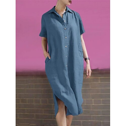 Per donna Abito chemisier Abito in cotone e lino Abito casual Vestito longuette Lino Di tendenza Classico Esterno Giornaliero Da mare Colletto Pulsante Tasche Manica corta Estate Primavera 2023
Per donna Abito chemisier Abito in cotone e lino Abito casual Vestito longuette Lino Di tendenza Classico Esterno Giornaliero Da mare Colletto Pulsante Tasche Manica corta Estate Primavera 2023