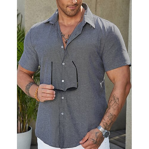 Per uomo Camicia Camicia con bottoni Camicia estiva Maglietta informale Grigio Maniche corte Liscio Bavero Strada Da mare Di base Abbigliamento Di tendenza Comodo
Per uomo Camicia Camicia con bottoni Camicia estiva Maglietta informale Grigio Maniche corte Liscio Bavero Strada Da mare Di base Abbigliamento Di tendenza Comodo