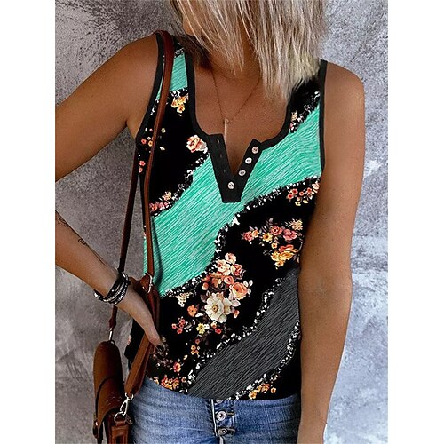 Débardeur Femme Vert Floral Bouton Imprimer Sans Manches Casual Vacances basique Col en U Normal Standard Fleur S
Débardeur Femme Vert Floral Bouton Imprimer Sans Manches Casual Vacances basique Col en U Normal Standard Fleur S