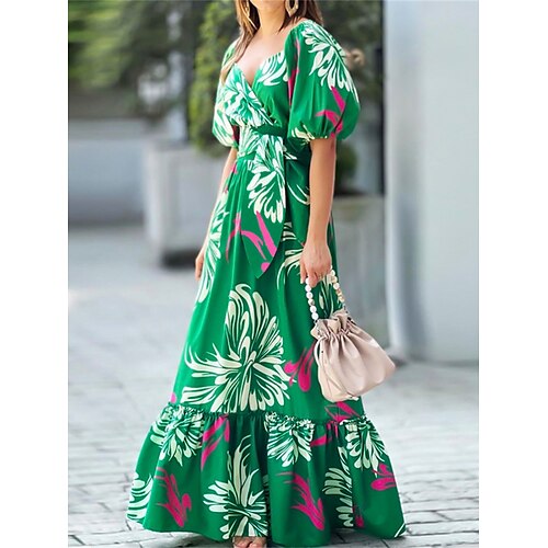 Per donna Abito lungo Abito lungo Vestito svasato Abito stampato A foglia Floreale Di tendenza Streetwear Esterno Per eventi Per uscire Increspato Stampa Manica corta A V Vestito Standard Verde
Per donna Abito lungo Abito lungo Vestito svasato Abito stampato A foglia Floreale Di tendenza Streetwear Esterno Per eventi Per uscire Increspato Stampa Manica corta A V Vestito Standard Verde