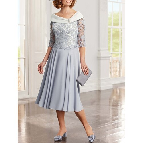 A-linje Kjole til brudens mor Årgang Elegant Petit Halsbåd Te-længde Chiffon Blondelukning Halvlange ærmer med Plissé Krystalbroche 2023
A-linje Kjole til brudens mor Årgang Elegant Petit Halsbåd Te-længde Chiffon Blondelukning Halvlange ærmer med Plissé Krystalbroche 2023
