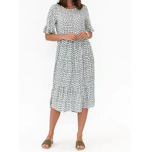 Dame Afslappet påklædning Sommerkjole Prikket kjole Prikker Krøllede Folder Patchwork Rund hals Midikjole Mode Klassisk Daglig Stævnemøde Kortærmet Løstsiddende Lysegrøn Sommer Forår S M L XL XXL
Dame Afslappet påklædning Sommerkjole Prikket kjole Prikker Krøllede Folder Patchwork Rund hals Midikjole Mode Klassisk Daglig Stævnemøde Kortærmet Løstsiddende Lysegrøn Sommer Forår S M L XL XXL