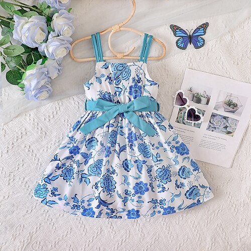 Bambino (1-4 anni) Da ragazza Vestito Floreale Abito casual Sopra il ginocchio Vestito Esterno Nodo della cravatta Senza spalline Senza maniche Attivo Vestito 3-7 anni Estate Blu
Bambino (1-4 anni) Da ragazza Vestito Floreale Abito casual Sopra il ginocchio Vestito Esterno Nodo della cravatta Senza spalline Senza maniche Attivo Vestito 3-7 anni Estate Blu