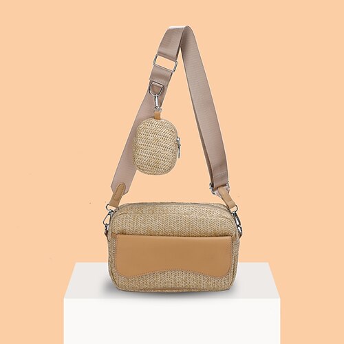Per donna Borsa a tracolla Sacchetto del telefono mobile Paglia Ufficio Per eventi Cerniera Massima capacità Duraturo Tinta unica Cachi Beige
Per donna Borsa a tracolla Sacchetto del telefono mobile Paglia Ufficio Per eventi Cerniera Massima capacità Duraturo Tinta unica Cachi Beige