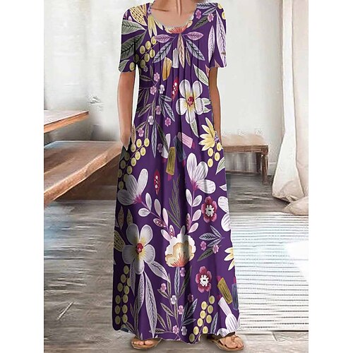 Dame Lang kjole Maxikjole Hverdagskjole A Linje Kjole Print kjole Blomstret Romantik Moderne Ferie Strand Weekend Krøllede Folder Lomme Kortærmet Rund hals Kjole Regulær Lilla Sommer Forår S M L XL
Dame Lang kjole Maxikjole Hverdagskjole A Linje Kjole Print kjole Blomstret Romantik Moderne Ferie Strand Weekend Krøllede Folder Lomme Kortærmet Rund hals Kjole Regulær Lilla Sommer Forår S M L XL