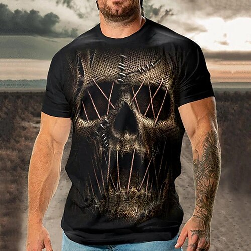 Herre T-shirt Grafisk Dødningehoveder Rund hals Tøj 3D-udskrivning udendørs Daglig Kortærmet Trykt mønster Mode Designer Årgang
Herre T-shirt Grafisk Dødningehoveder Rund hals Tøj 3D-udskrivning udendørs Daglig Kortærmet Trykt mønster Mode Designer Årgang