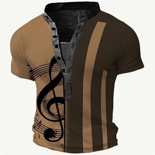 Per uomo Camicia Henley Pop art Color Block Note musicali Colletto alla coreana Abbigliamento Stampa 3D Esterno Giornaliero Manica corta Pulsante Stampa Di tendenza Originale Essenziale
Per uomo Camicia Henley Pop art Color Block Note musicali Colletto alla coreana Abbigliamento Stampa 3D Esterno Giornaliero Manica corta Pulsante Stampa Di tendenza Originale Essenziale