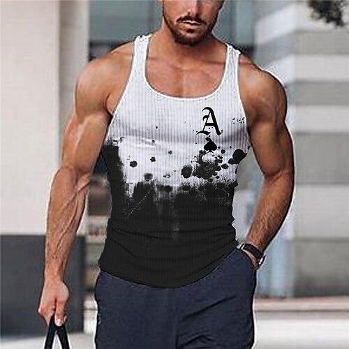 Herre Singleter Vest topp Ermeløs T-skjorte for menn Grafisk Poker Splash blekk Crew-hals Klær 3D-utskrift Daglig Sport Ermeløs Trykt mønster Designer Muskel Wife Beater T-skjorte
Herre Singleter Vest topp Ermeløs T-skjorte for menn Grafisk Poker Splash blekk Crew-hals Klær 3D-utskrift Daglig Sport Ermeløs Trykt mønster Designer Muskel Wife Beater T-skjorte