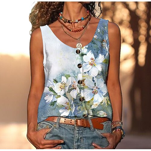 Damen Tank Top Blau Purpur Braun Blumen Taste Bedruckt Ärmellos Festtage Basic U-Ausschnitt Standard Blume S
Damen Tank Top Blau Purpur Braun Blumen Taste Bedruckt Ärmellos Festtage Basic U-Ausschnitt Standard Blume S