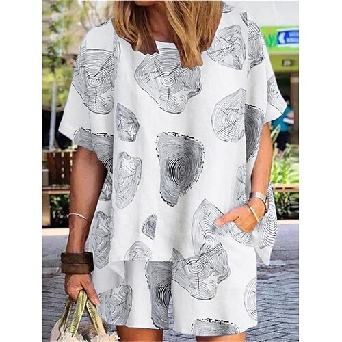 Per donna loungewear Completi Banda Stampe astratte Di tendenza Informale Comoda Strada Giornaliero Appuntamento Poliestere Traspirante Girocollo Manica corta maglietta Pantaloncini Tasche Estate
Per donna loungewear Completi Banda Stampe astratte Di tendenza Informale Comoda Strada Giornaliero Appuntamento Poliestere Traspirante Girocollo Manica corta maglietta Pantaloncini Tasche Estate