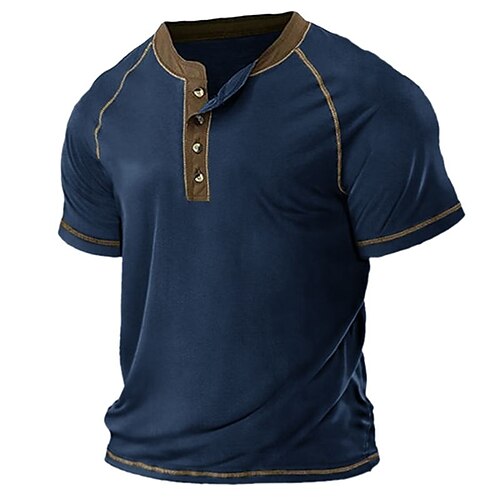 Herre T-shirt Henley-skjorte Tee Top Vanlig Henley Gade Ferierejse Kort Ærme Tøj Mode Designer Basale
Herre T-shirt Henley-skjorte Tee Top Vanlig Henley Gade Ferierejse Kort Ærme Tøj Mode Designer Basale