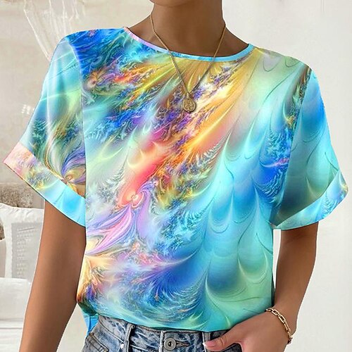 T shirt Tee Femme Jaune Bleu Ciel Rose Graphic Imprimer Manche Courte du quotidien Fin de semaine basique Col Rond Normal Standard Peinture S
T shirt Tee Femme Jaune Bleu Ciel Rose Graphic Imprimer Manche Courte du quotidien Fin de semaine basique Col Rond Normal Standard Peinture S