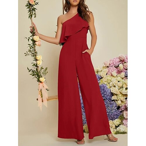 Combinaison Femme Poche Couleur unie Une Epaule Vêtement de rue Travail Sortie Standard Sans Manches Rouge S Eté
Combinaison Femme Poche Couleur unie Une Epaule Vêtement de rue Travail Sortie Standard Sans Manches Rouge S Eté