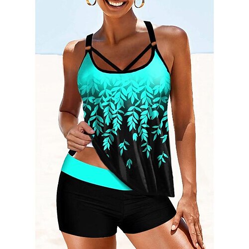 Dame Badetøj Tankini 2 stk Plusstørrelser badedragt 2 stk Printer Blad Batikfarvet Blå Grøn Regnbue Badedragter Sport Strand Tøj Efterår
Dame Badetøj Tankini 2 stk Plusstørrelser badedragt 2 stk Printer Blad Batikfarvet Blå Grøn Regnbue Badedragter Sport Strand Tøj Efterår