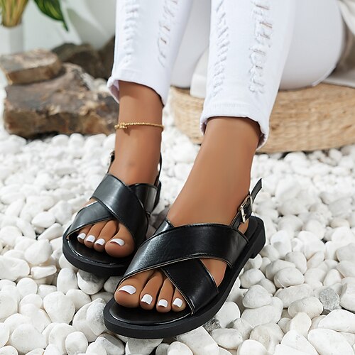 Mujer Sandalias Sandalias planas Tallas Grandes Sandalias con correa en el tobillo Diario Verano Tacón Plano Puntera abierta Casual Minimalismo Cuero Sintético Tira de tobillo Color sólido Marrón
Mujer Sandalias Sandalias planas Tallas Grandes Sandalias con correa en el tobillo Diario Verano Tacón Plano Puntera abierta Casual Minimalismo Cuero Sintético Tira de tobillo Color sólido Marrón