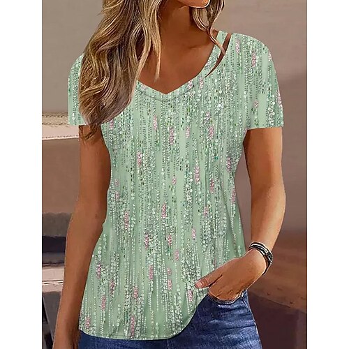 Women's T shirt Tee Green Graphic Cut Out Print Short Sleeve Casual Basic V Neck Regular S
Women's T shirt Tee Green Graphic Cut Out Print Short Sleeve Casual Basic V Neck Regular S